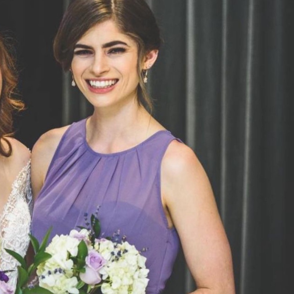 BILL LEVKOFF, lavender bridesmaids dress